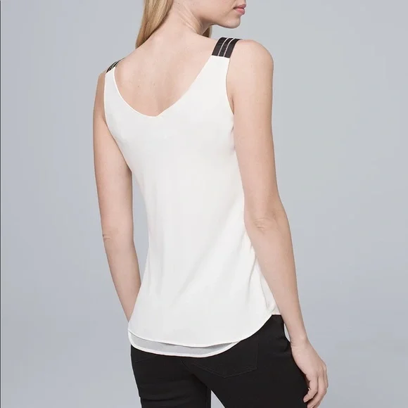 White House Black Market Ball Chain Trim Draped Cami - Picture 2 of 8